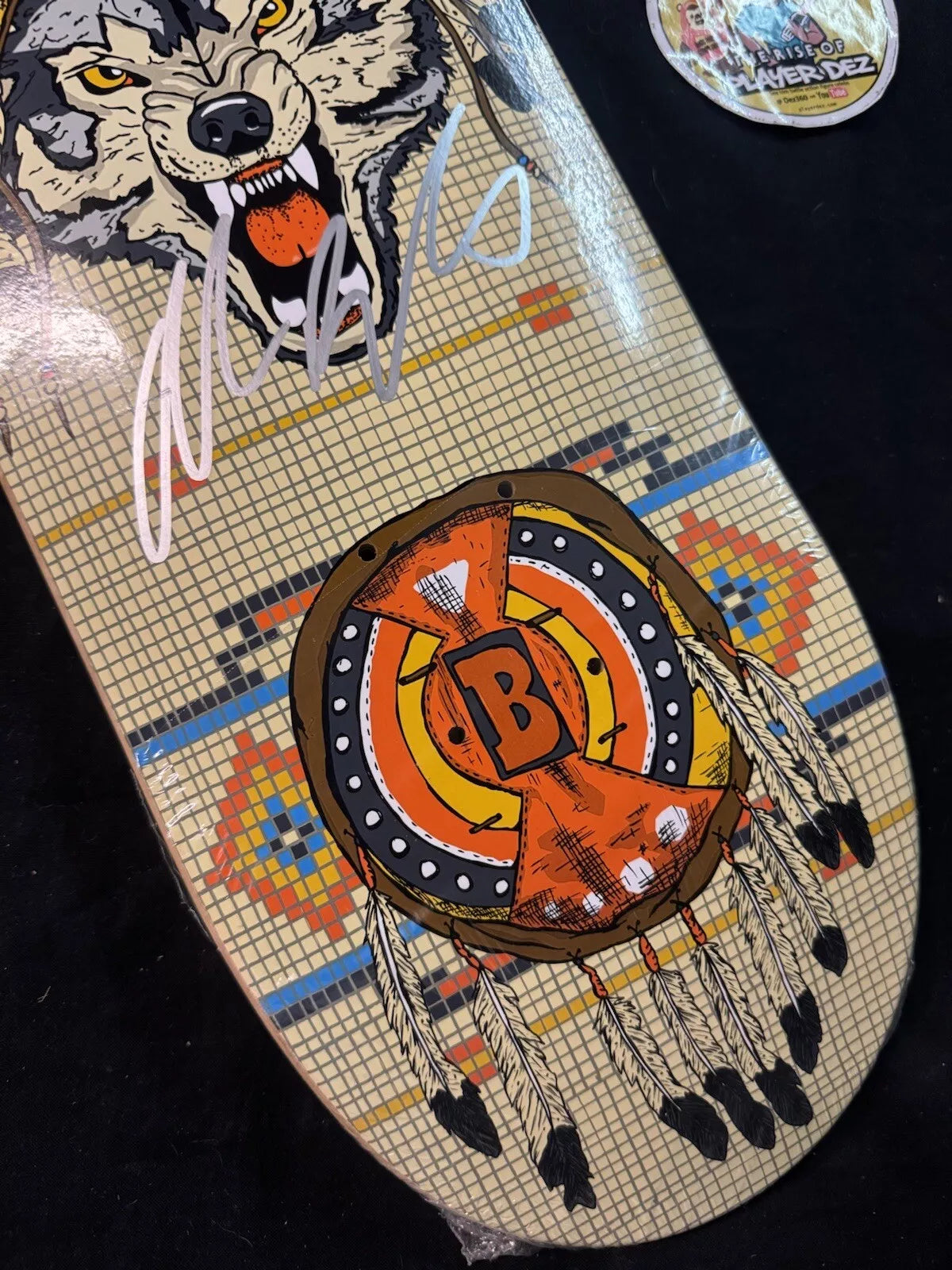 Andrew Reynolds Signed Wolf Native Chief Autographed Baker Skateboard Deck