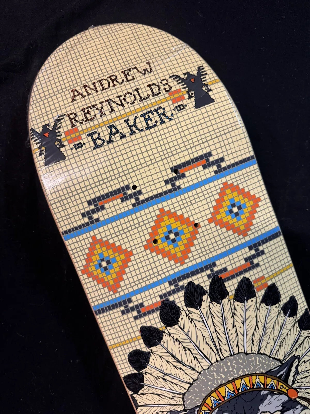 Andrew Reynolds Signed Wolf Native Chief Autographed Baker Skateboard Deck