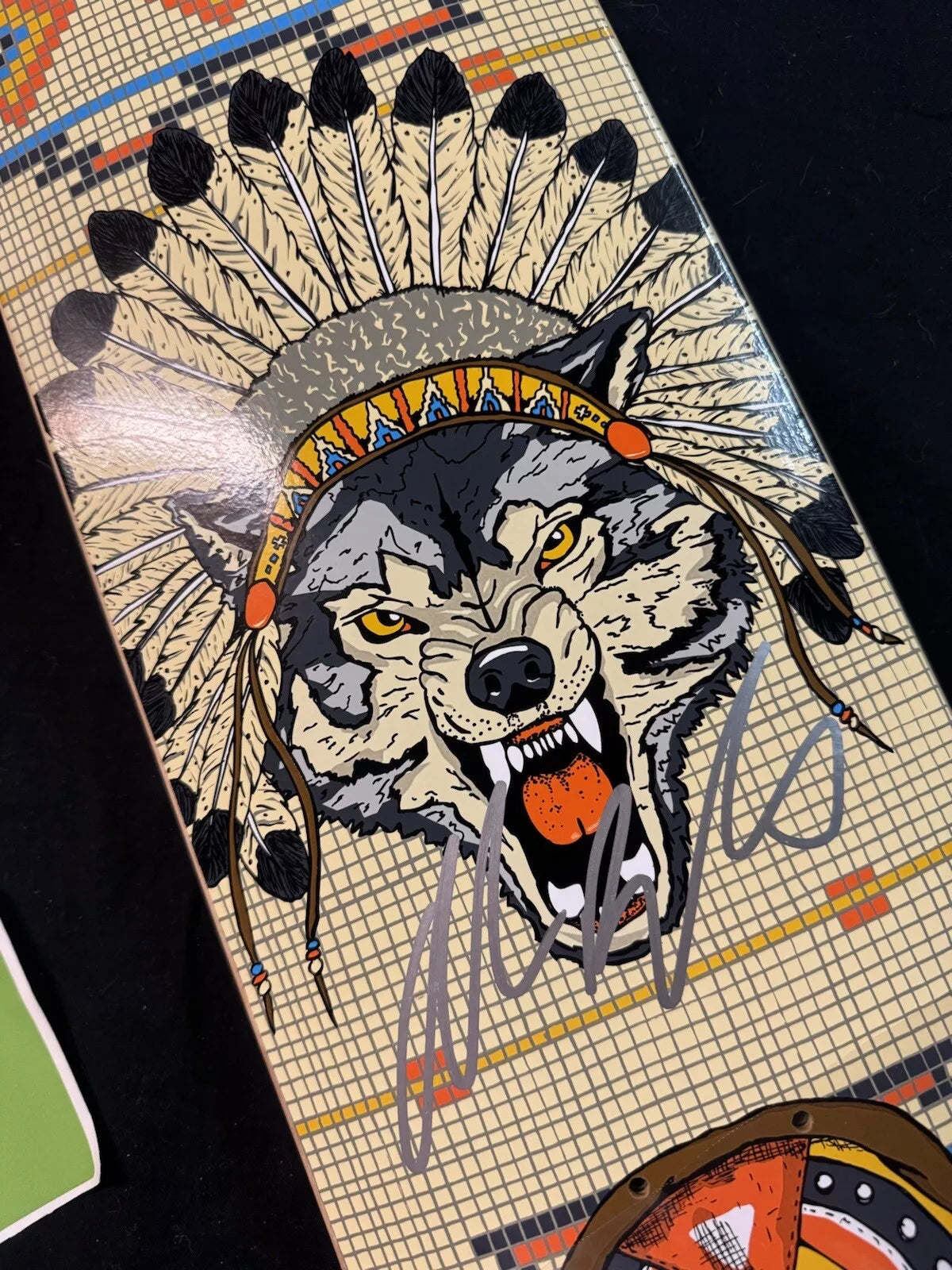 Andrew Reynolds Signed Wolf Native Chief Autographed Baker Skateboard Deck