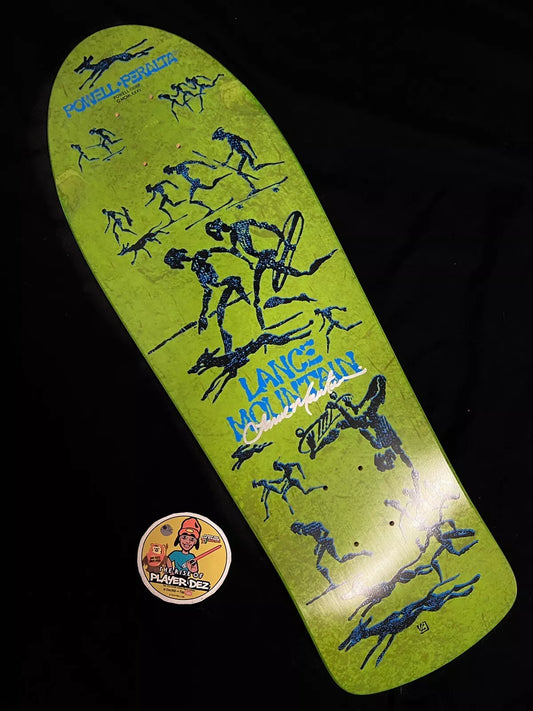 Lance Mountain Signed Bones Brigade Autographed Powell Peralta Skateboard Deck Green