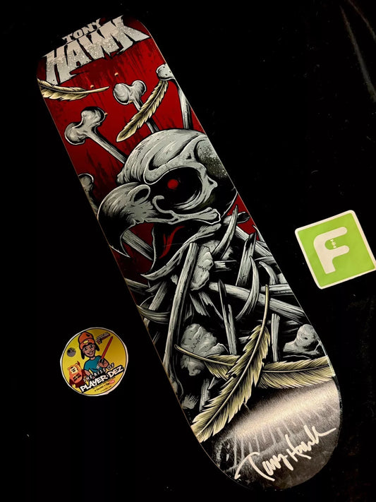 Tony Hawk Signed Birdhouse Autographed Skateboard Deck Red Falcon Bones