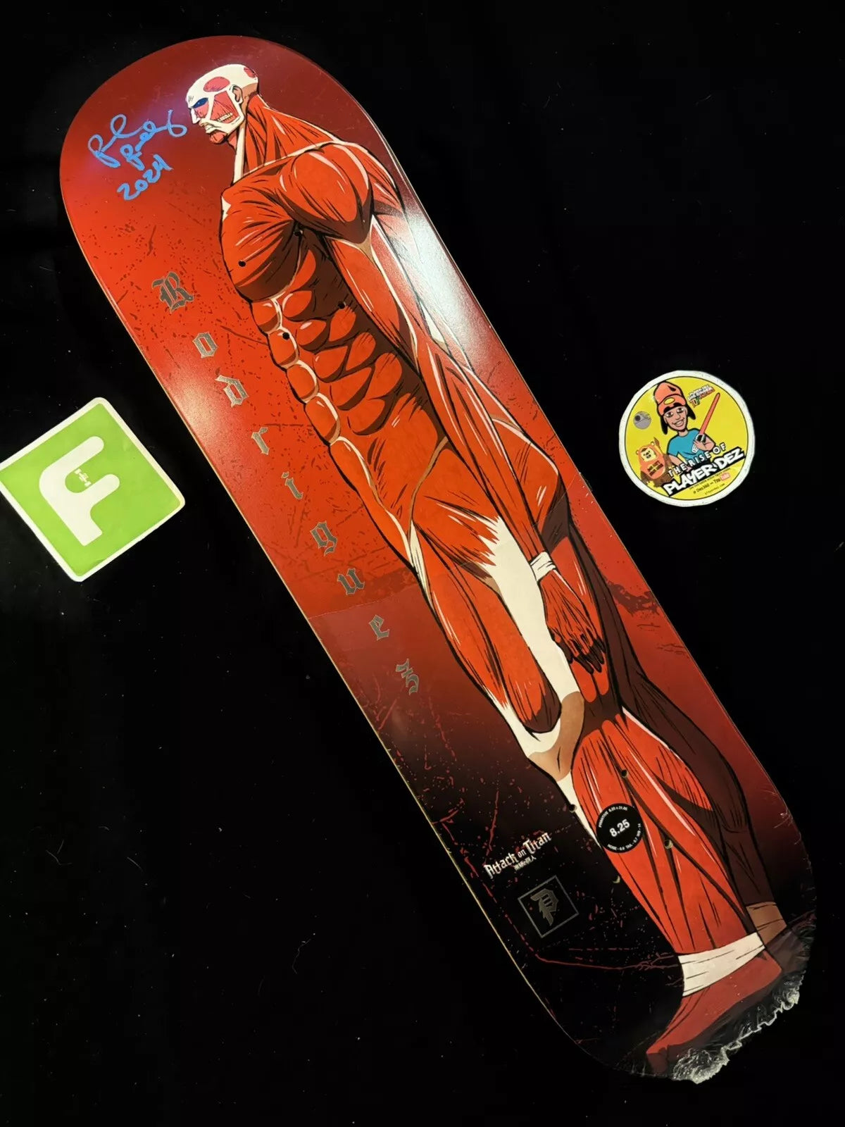 Paul Rodriguez Signed Attack On Titan Autographed Primitive Skateboard Deck Anime