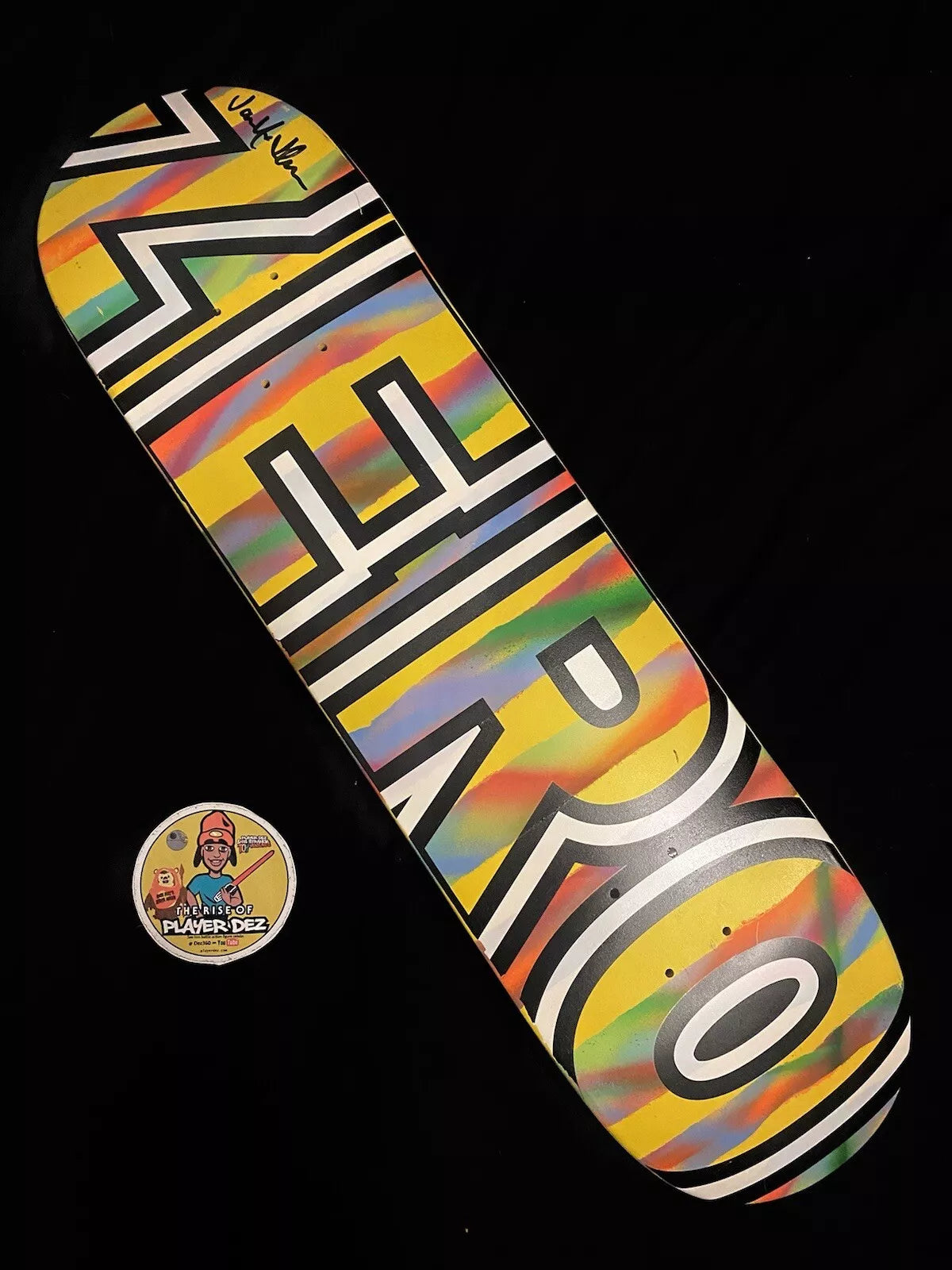 Jamie Thomas Signed Zero Bold Multicolor Paint Autographed Skateboard Deck