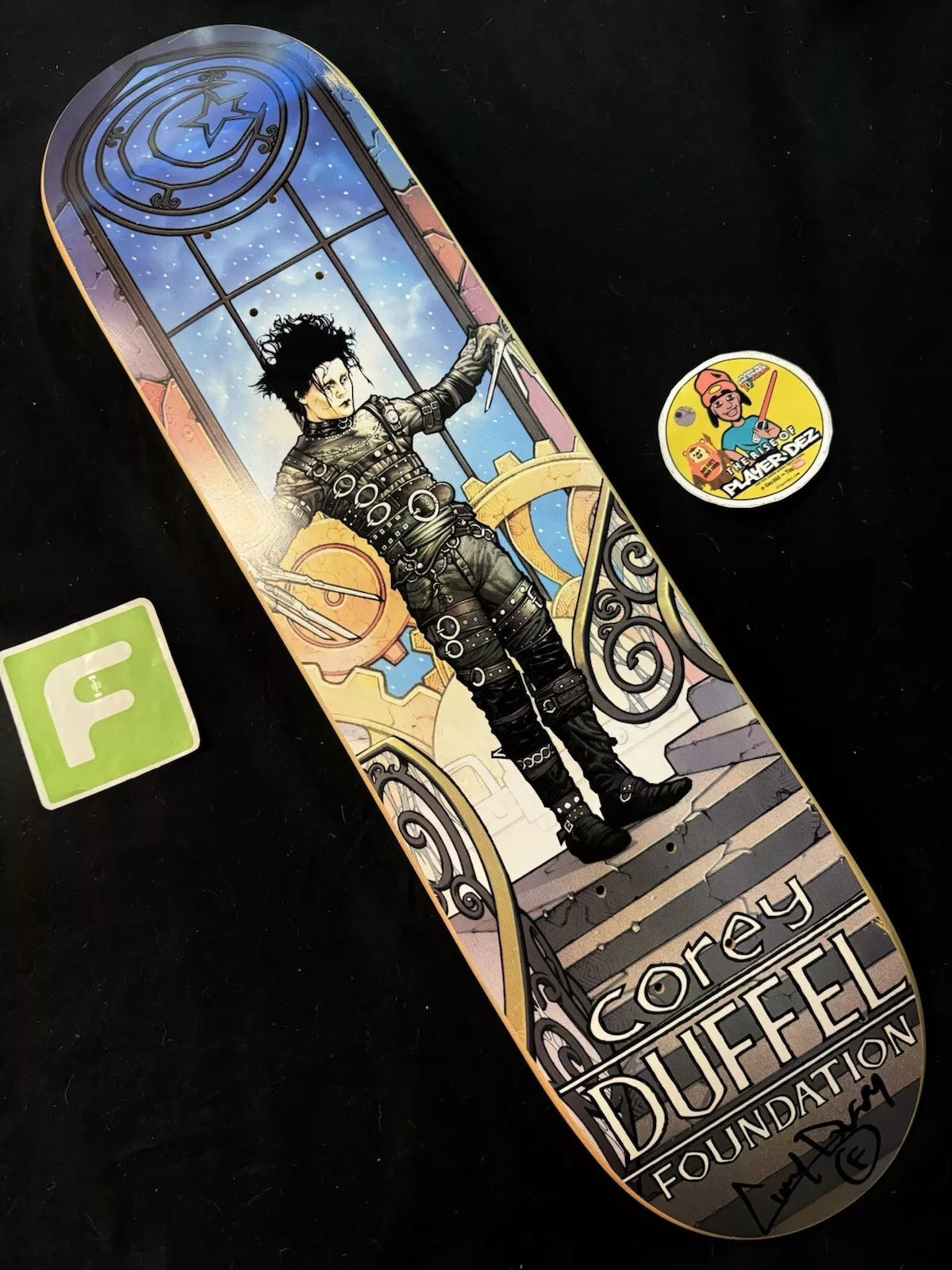 Corey Duffel Signed Edward Scissorhands Autographed Foundation Skateboard Deck