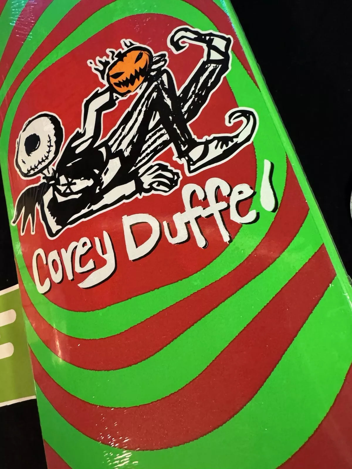 Corey Duffel Signed Neon Jack Skellington Autographed Adored Skateboard Deck