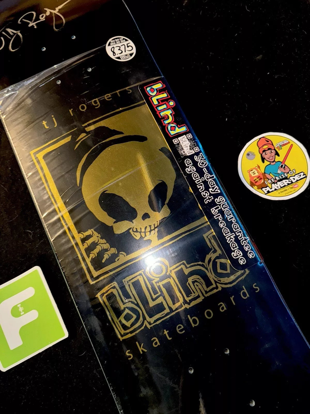 TJ Rogers Signed Unreleased Gold Foil Blind Reaper Autographed Skateboard Deck
