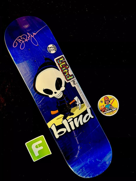 TJ Rogers Signed Blind Reaper Blue Pink Autographed Skateboard Deck
