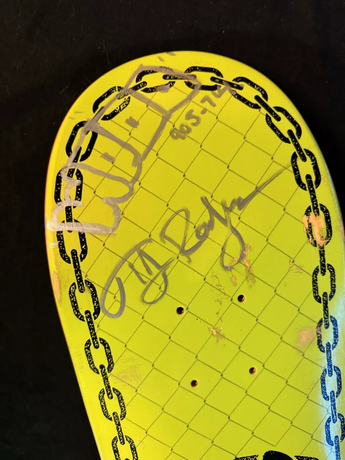 TJ Rogers Signed Blind Reaper Lock And Chain Skateboard Deck