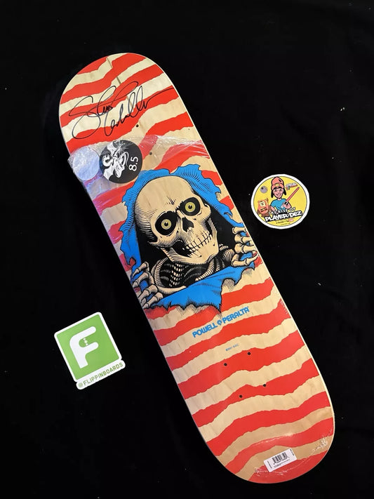Steve Caballero Signed OG Ripper Red Powell Peralta Autographed Skateboard Deck