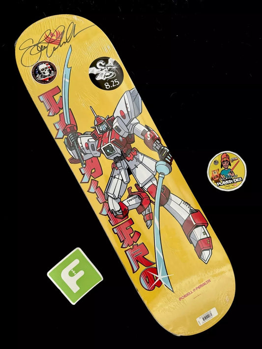 Steve Caballero Signed FLIGHT Gundam Powell Peralta Autographed Skateboard Deck Yellow