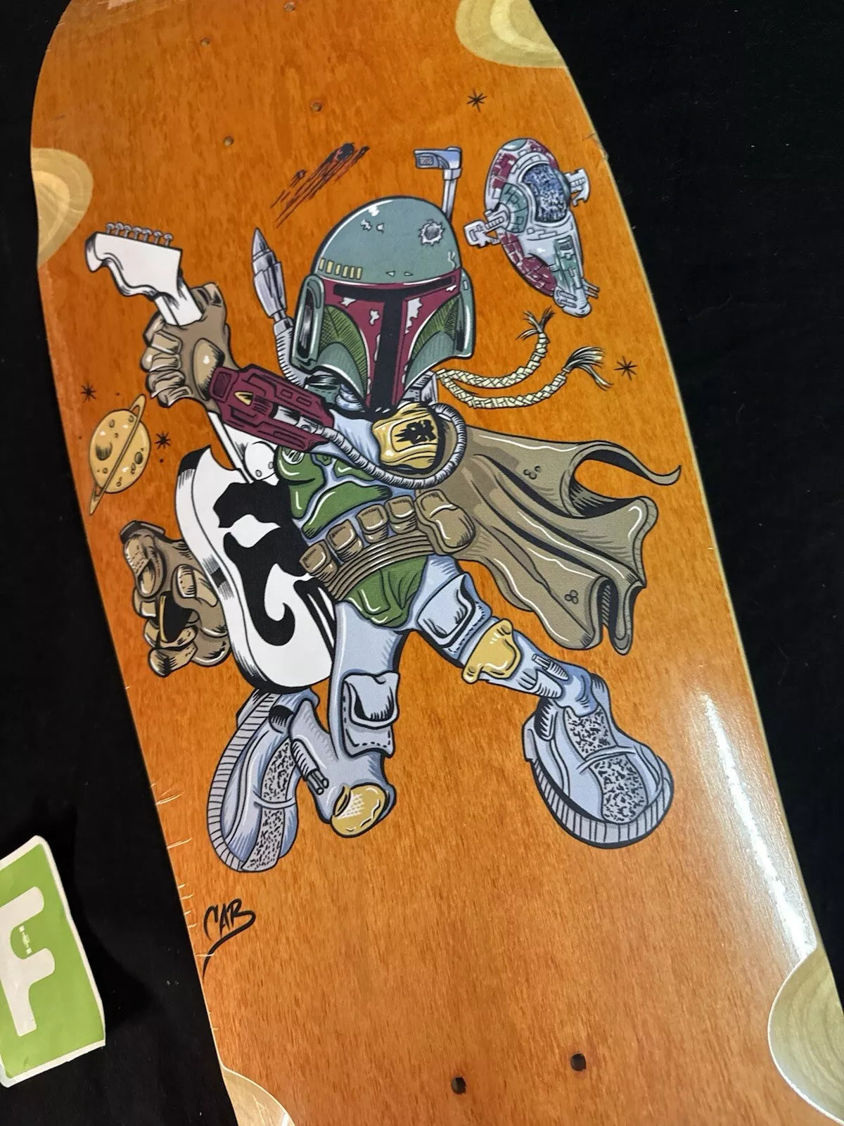 Steve Caballero Signed Rockin Boba Fett Artist Series Autographed Skateboard Deck