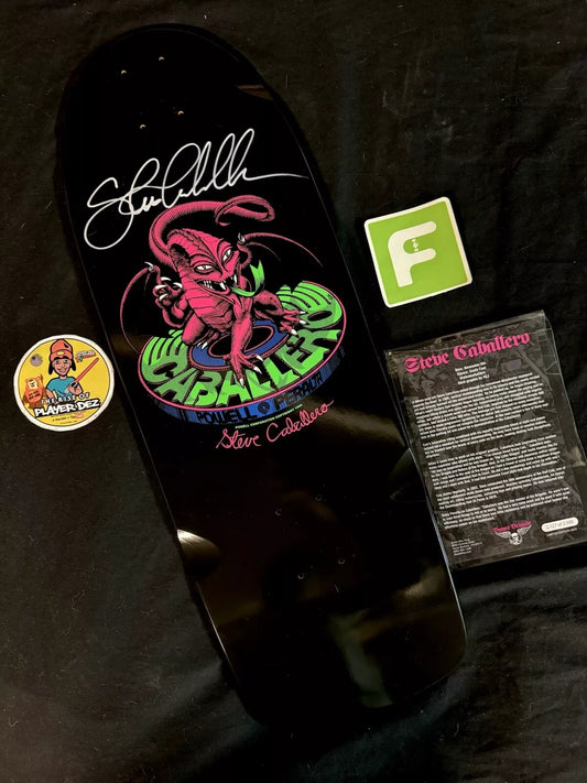 Steve Caballero Signed Dragon Bones Brigade 14 Powell Peralta Autographed Skateboard Deck