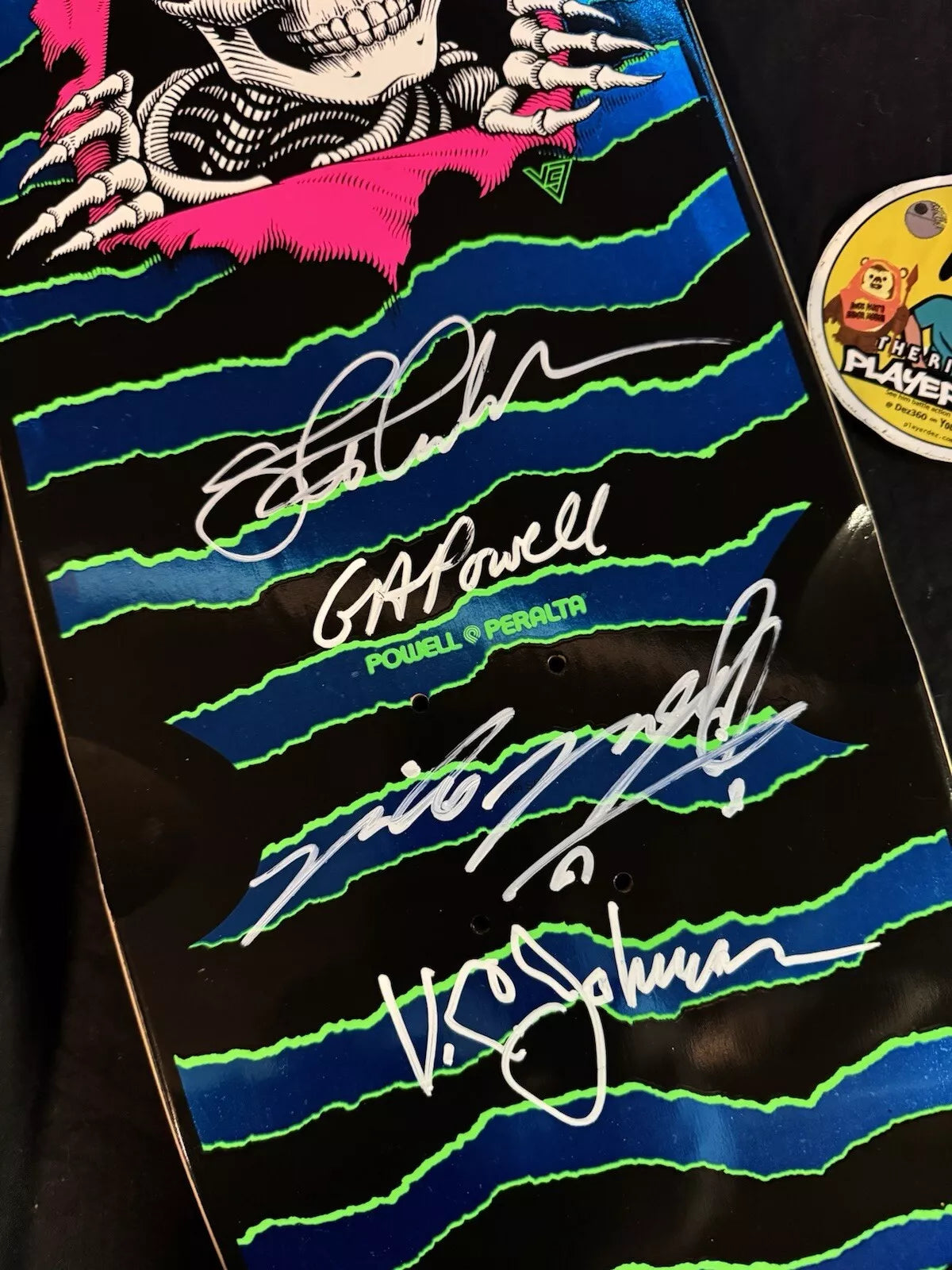 VC Johnson Signed Mike McGill Steve Caballero George Powell Ripper Autographed Skateboard Deck