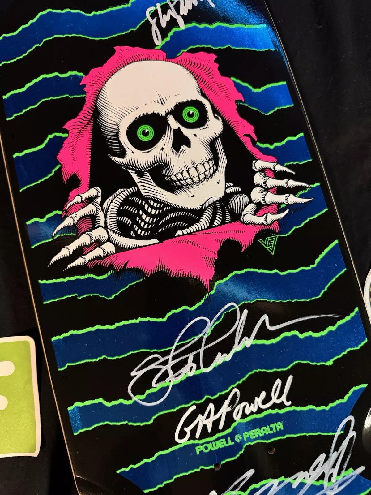 VC Johnson Signed Mike McGill Steve Caballero George Powell Ripper Autographed Skateboard Deck