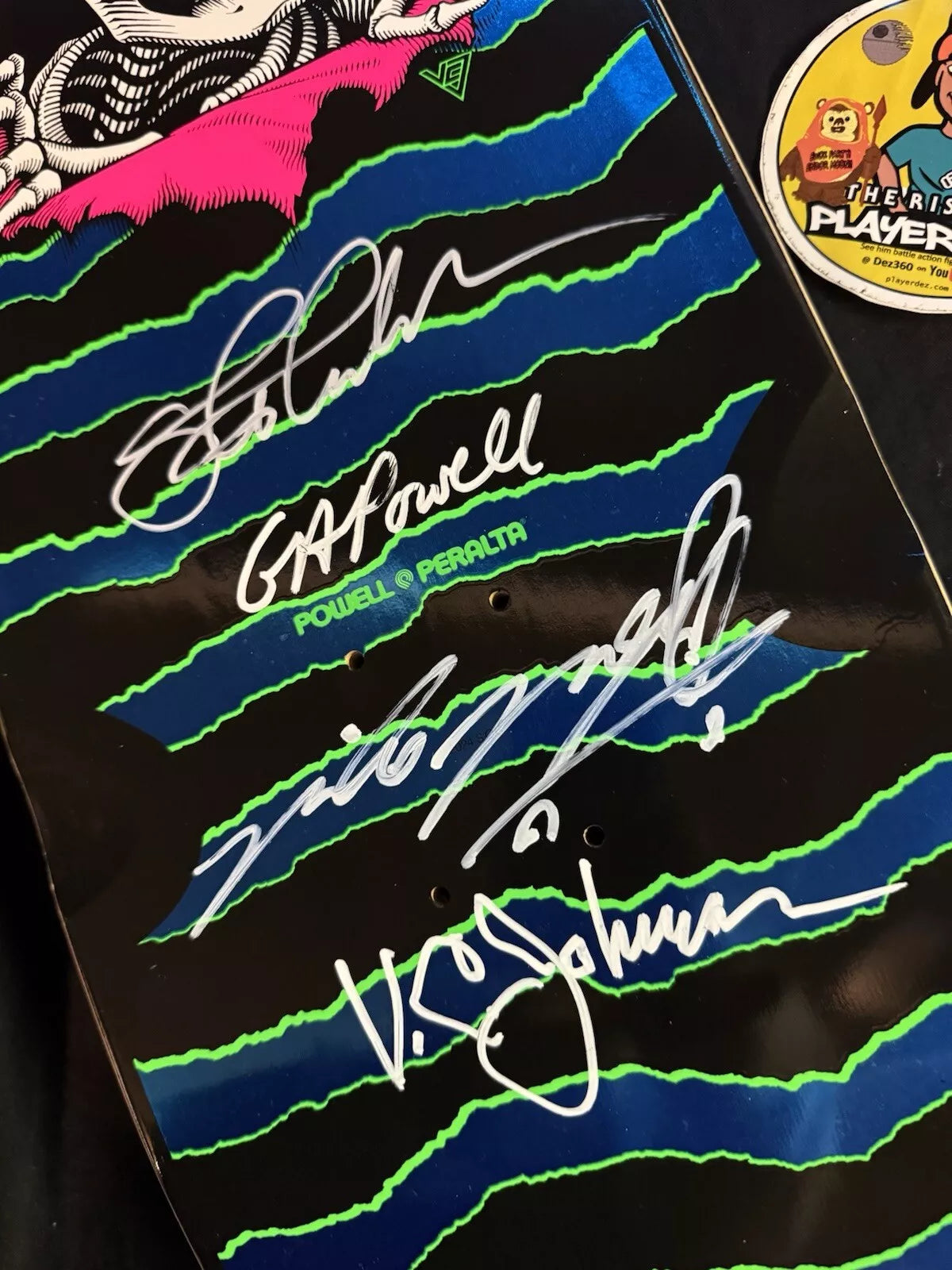 VC Johnson Signed Mike McGill Steve Caballero George Powell Ripper Autographed Skateboard Deck
