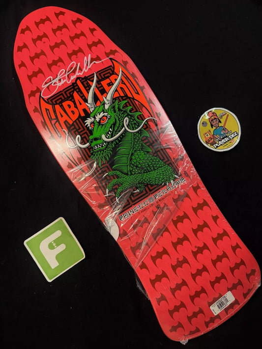 Steve Caballero Signed Pink Bats Dragon Powell Peralta Autographed Skateboard Deck