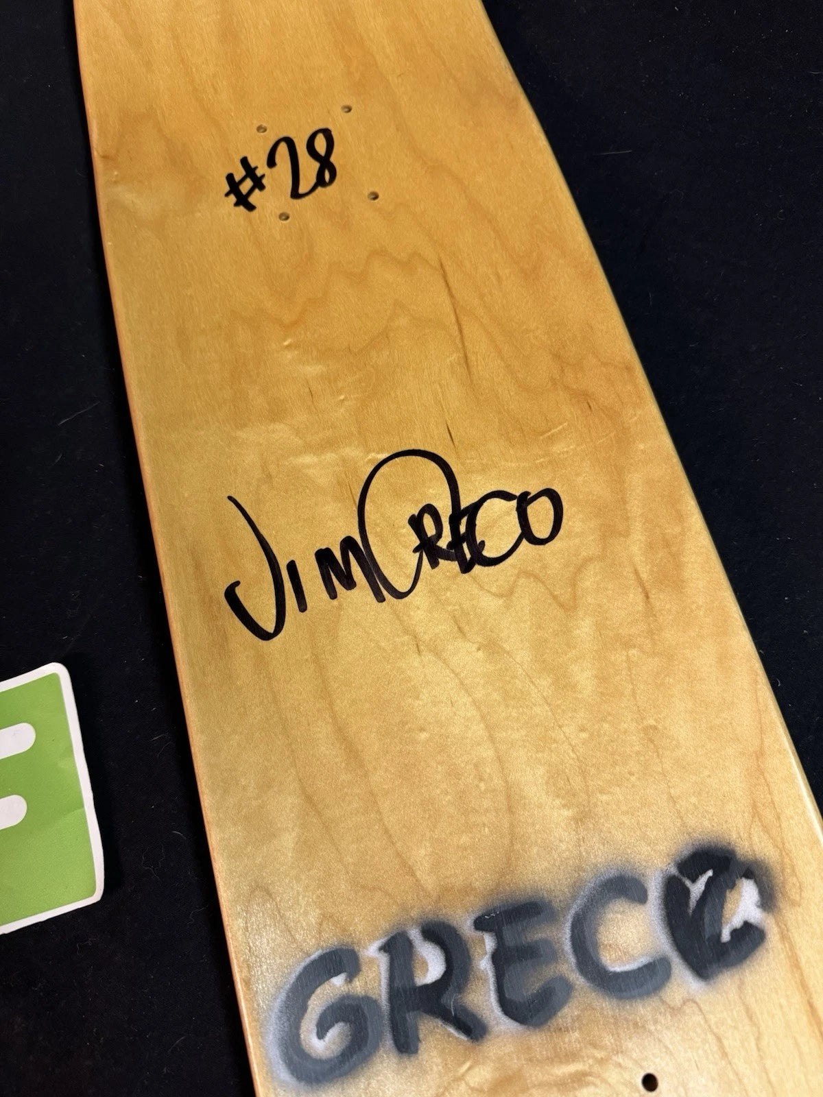 Jim Greco Signed Mickey Mouse Autographed Skateboard Deck Natural Hammers Sprayed