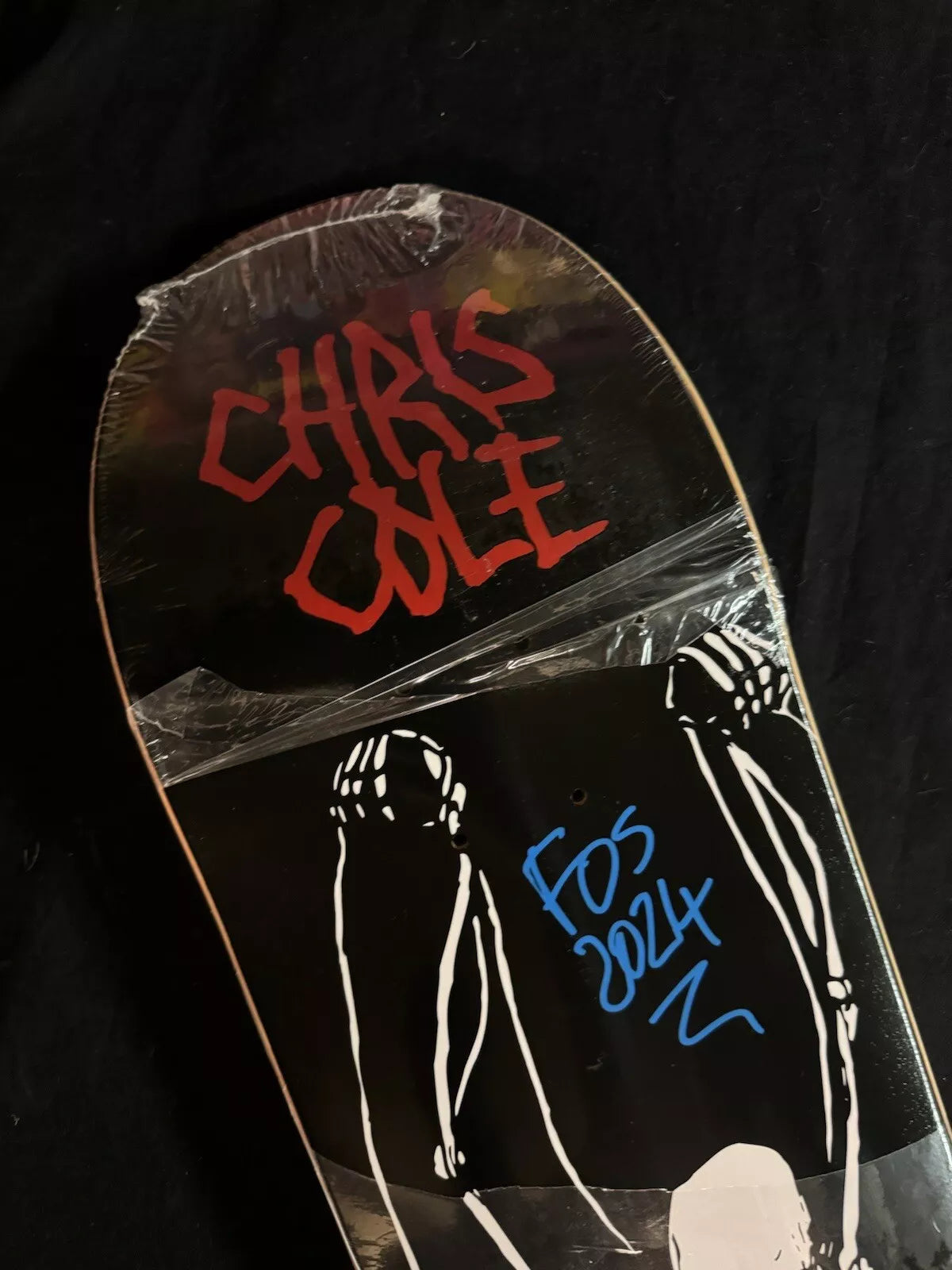 FOS Signed Chris Cole Skeleton Autographed Skateboard Deck Zero Living Dead