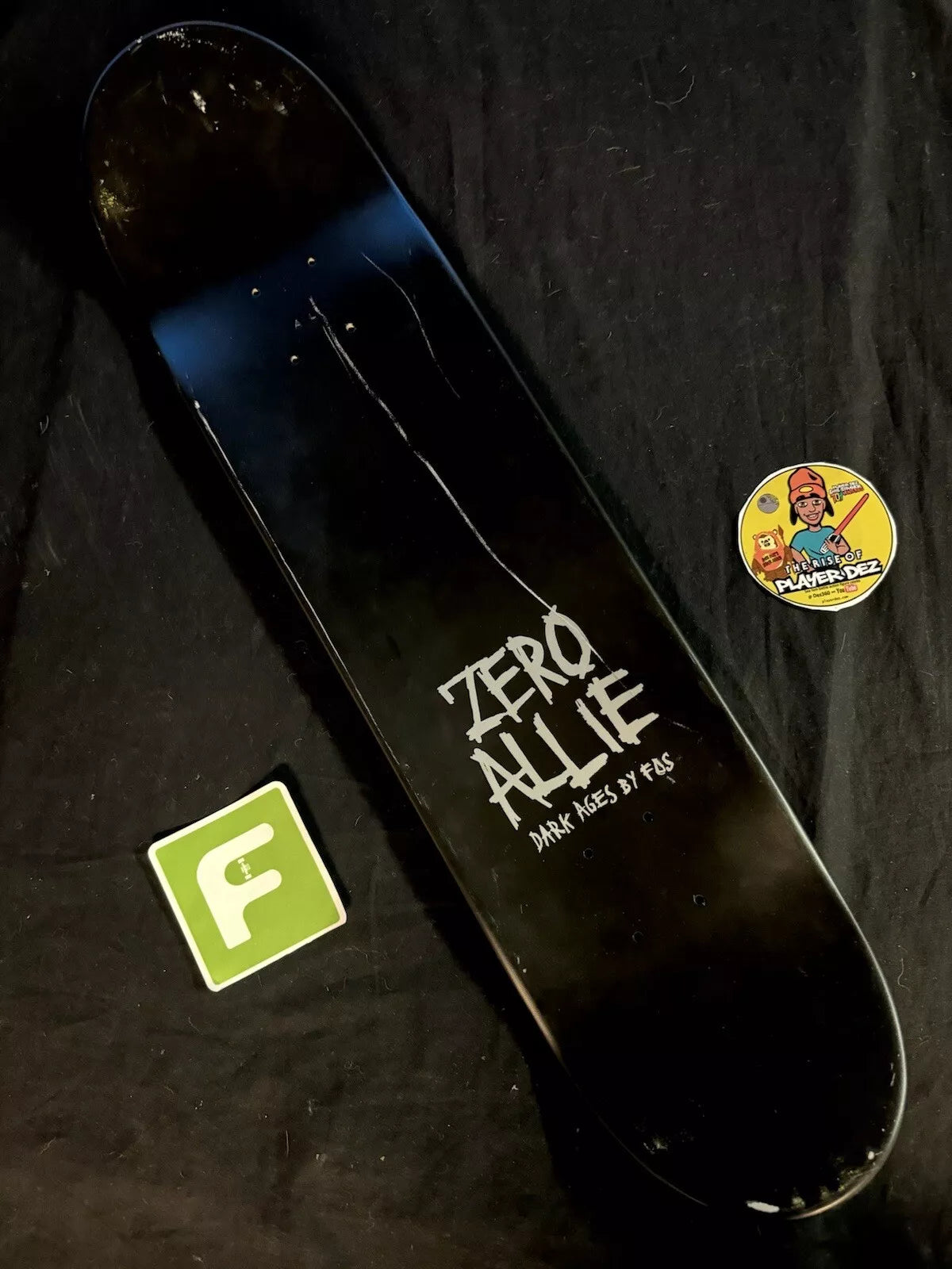 FOS Signed Graphic Zero Autographed Skateboard Deck Jon Allie 2007 Punk Skull