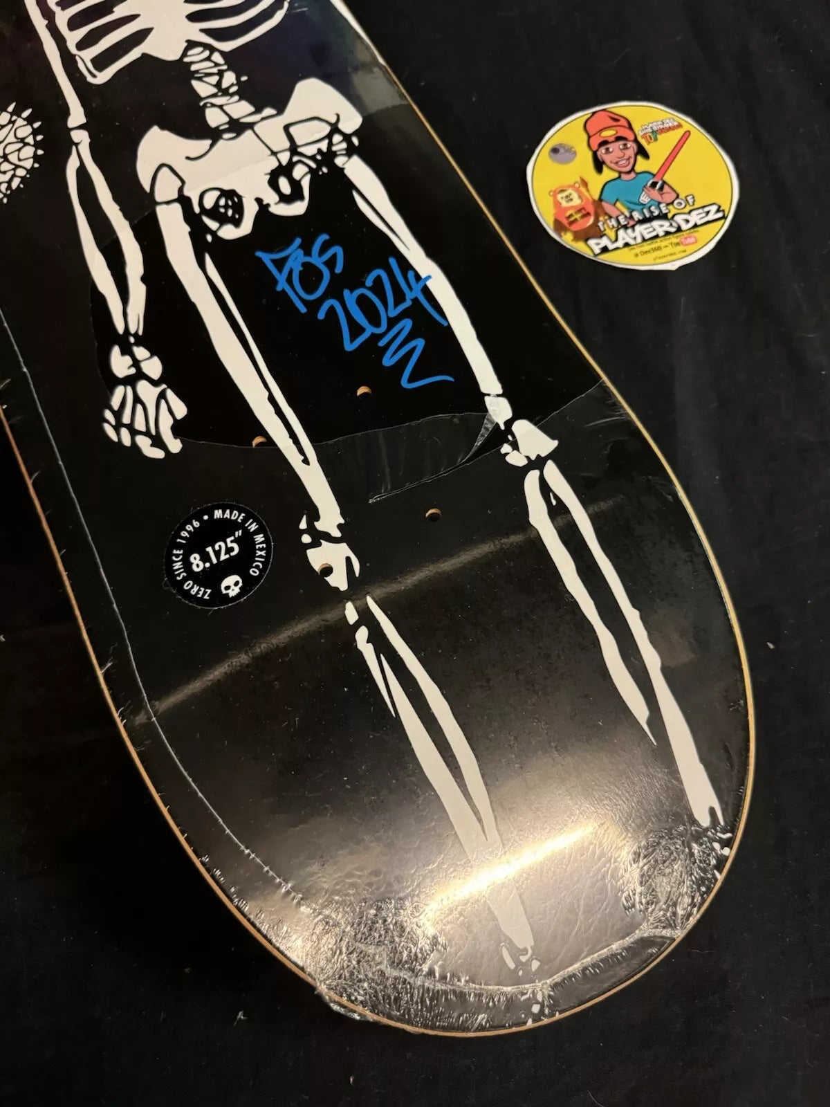 FOS Signed Jon Allie Skeleton Autographed Skateboard Deck Zero Living Dead