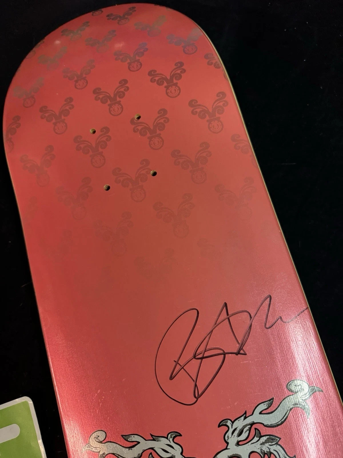 Bam Margera Signed Pink Foil Heartagram Element Autographed Skateboard Deck