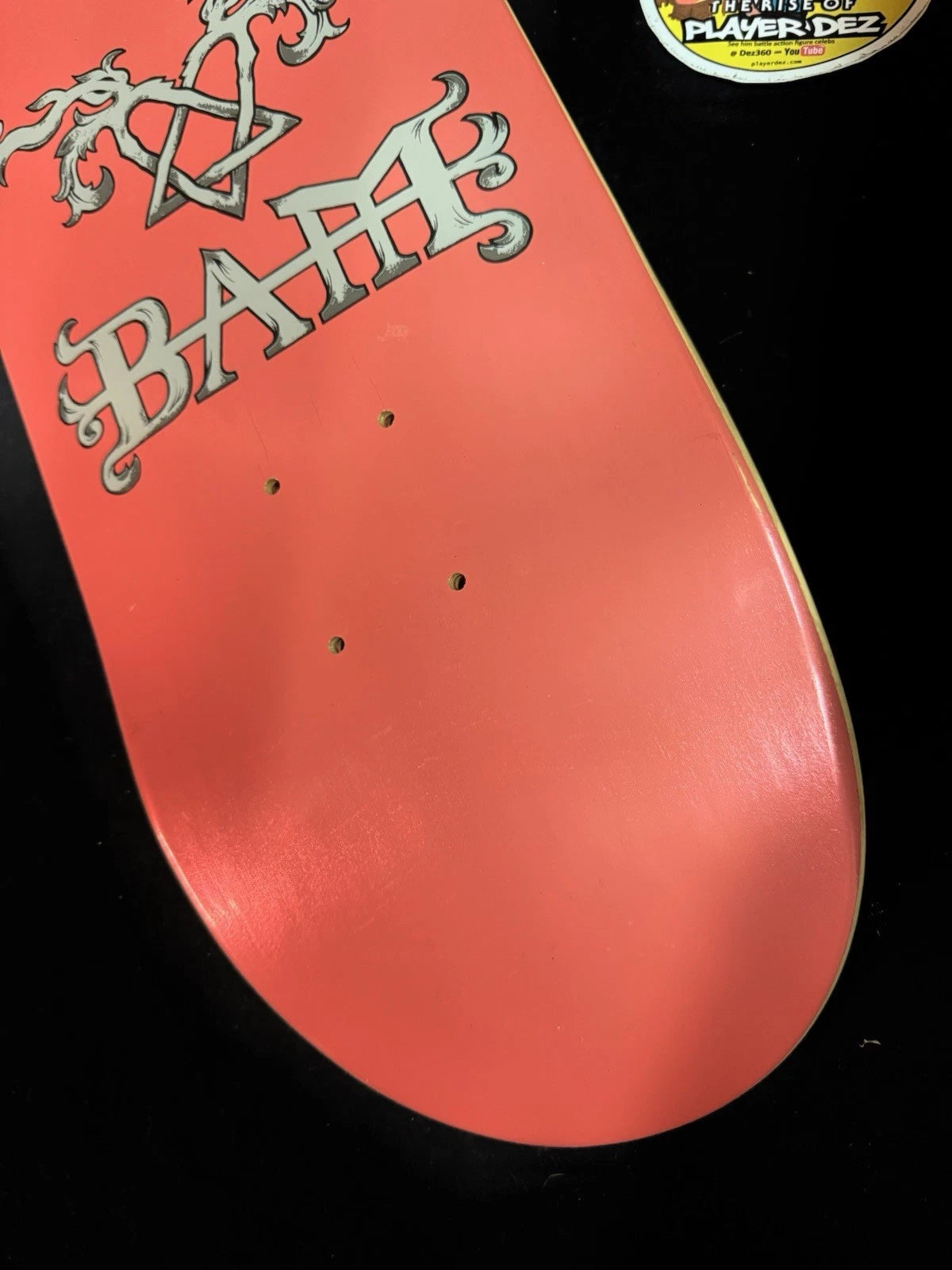 Bam Margera Signed Pink Foil Heartagram Element Autographed Skateboard Deck