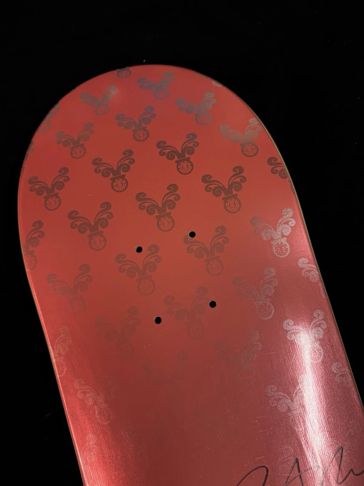 Bam Margera Signed Pink Foil Heartagram Element Autographed Skateboard Deck