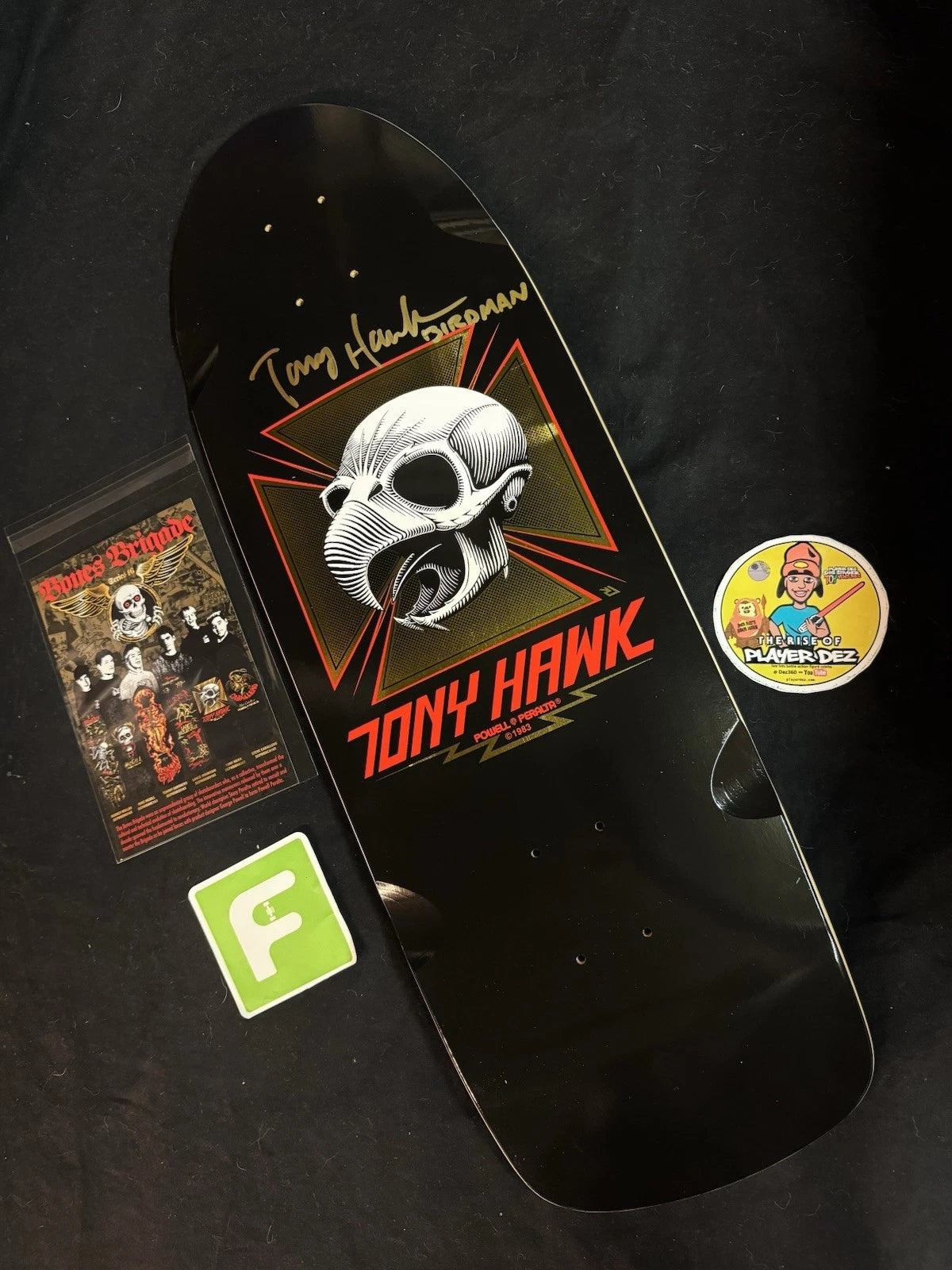 Tony Hawk Signed Gold Series 16 Autographed Skateboard Deck Bones Brigade Powell Peralta
