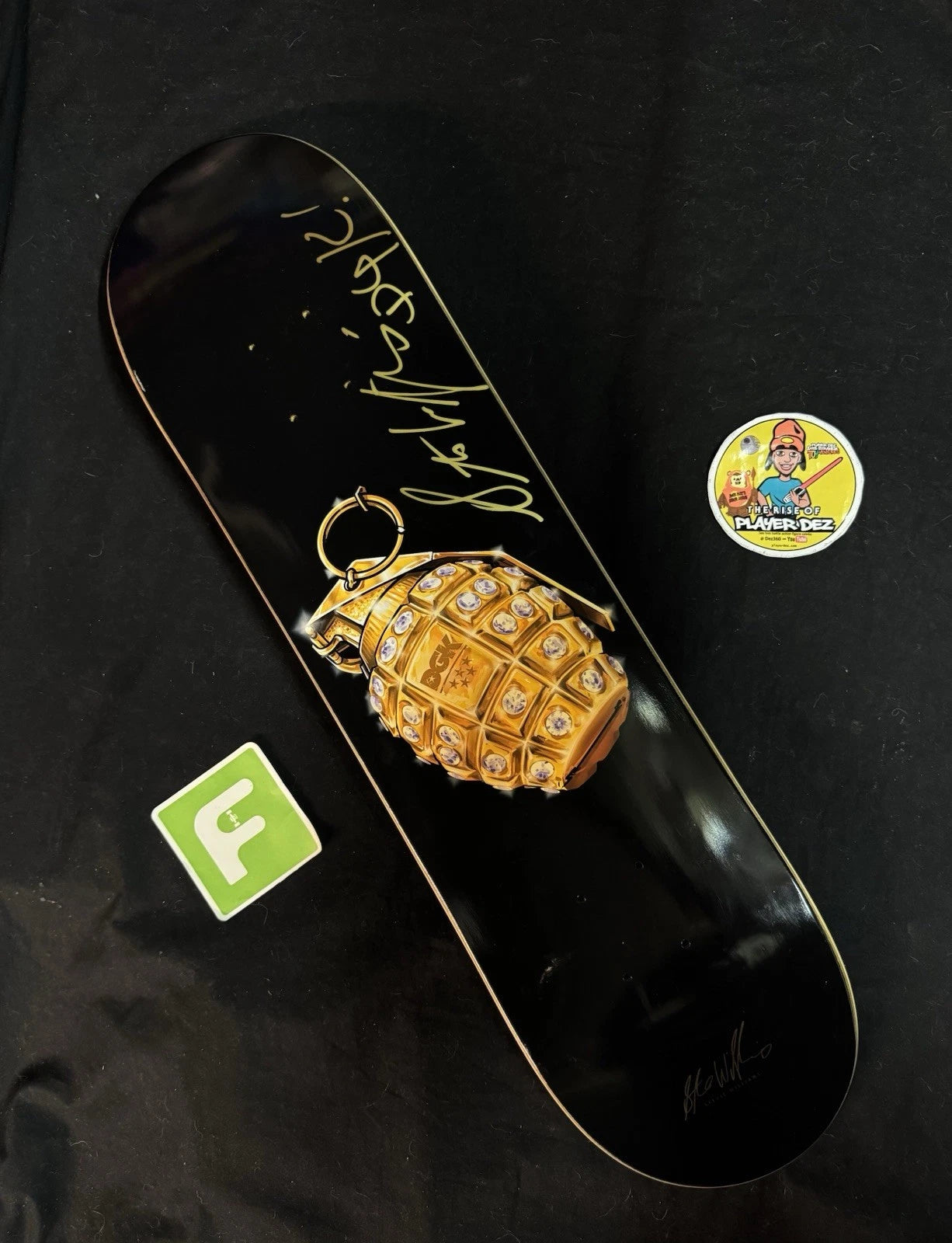 Signed Stevie Williams DGK Iced Out Grenade Autographed Skateboard Deck