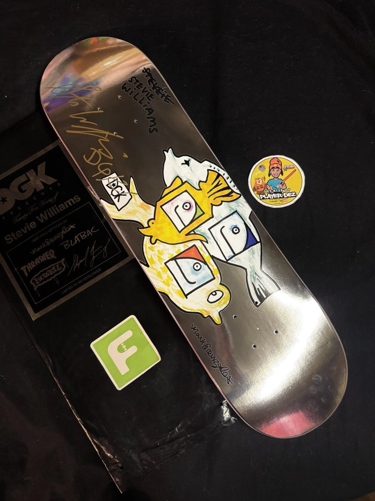 Signed Stevie Williams Mark Gonzales 25 Years DGK Blind Bag Autographed Skateboard Deck