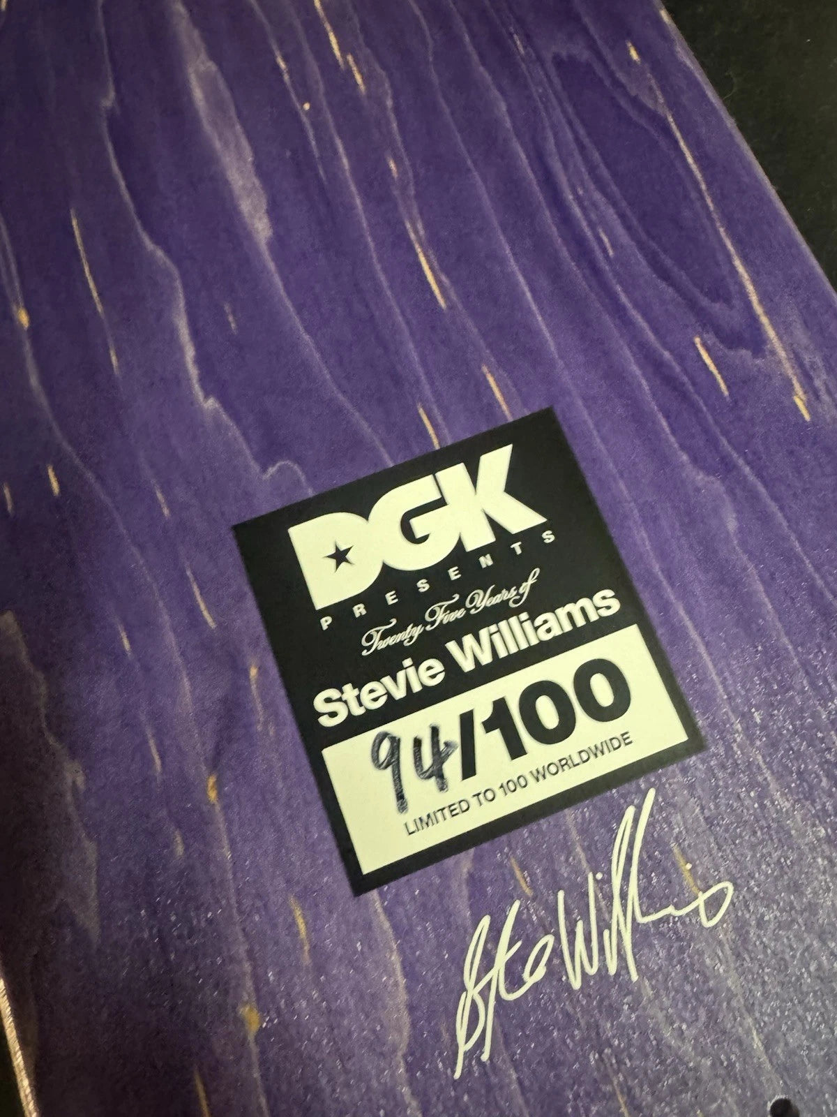 Signed Stevie Williams Mark Gonzales 25 Years DGK Blind Bag Autographed Skateboard Deck