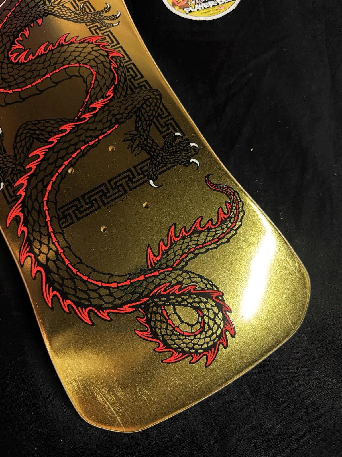Signed Steve Caballero Gold Foil Dragon Powell Peralta Autographed Skateboard Deck