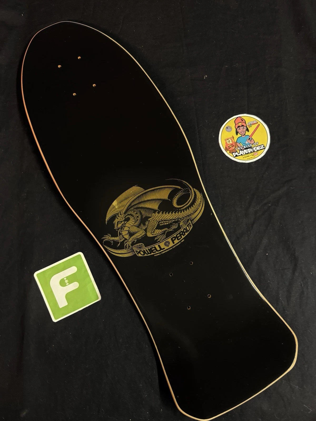 Signed Steve Caballero Gold Foil Dragon Powell Peralta Autographed Skateboard Deck