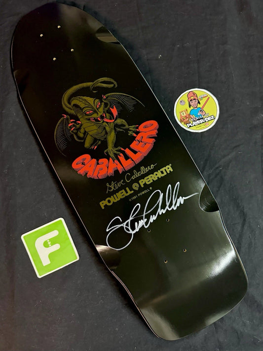 Steve Caballero Signed Dragon Bones Brigade 16 Powell Peralta Autographed Skateboard Deck