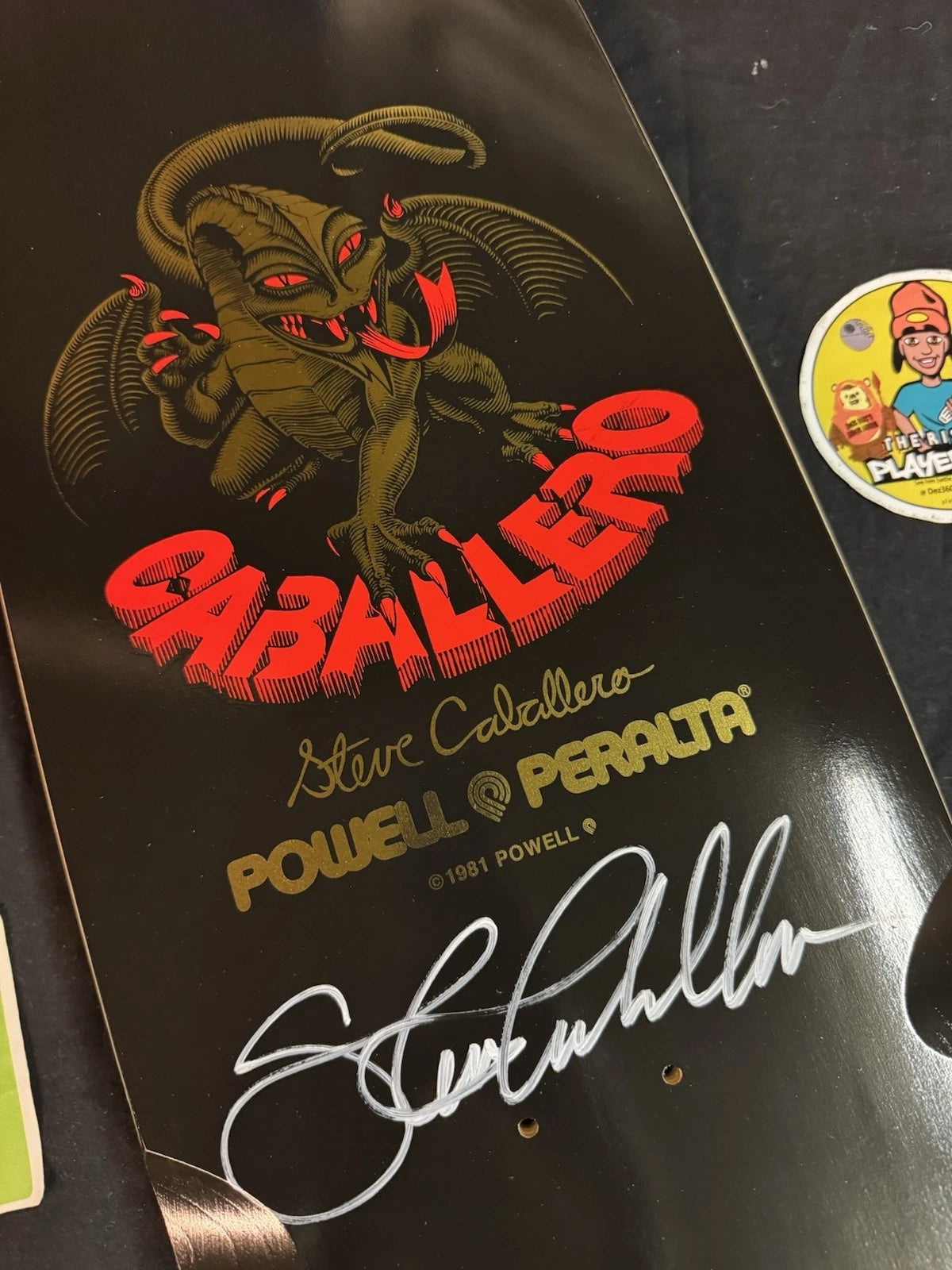 Steve Caballero Signed Dragon Bones Brigade 16 Powell Peralta Autographed Skateboard Deck