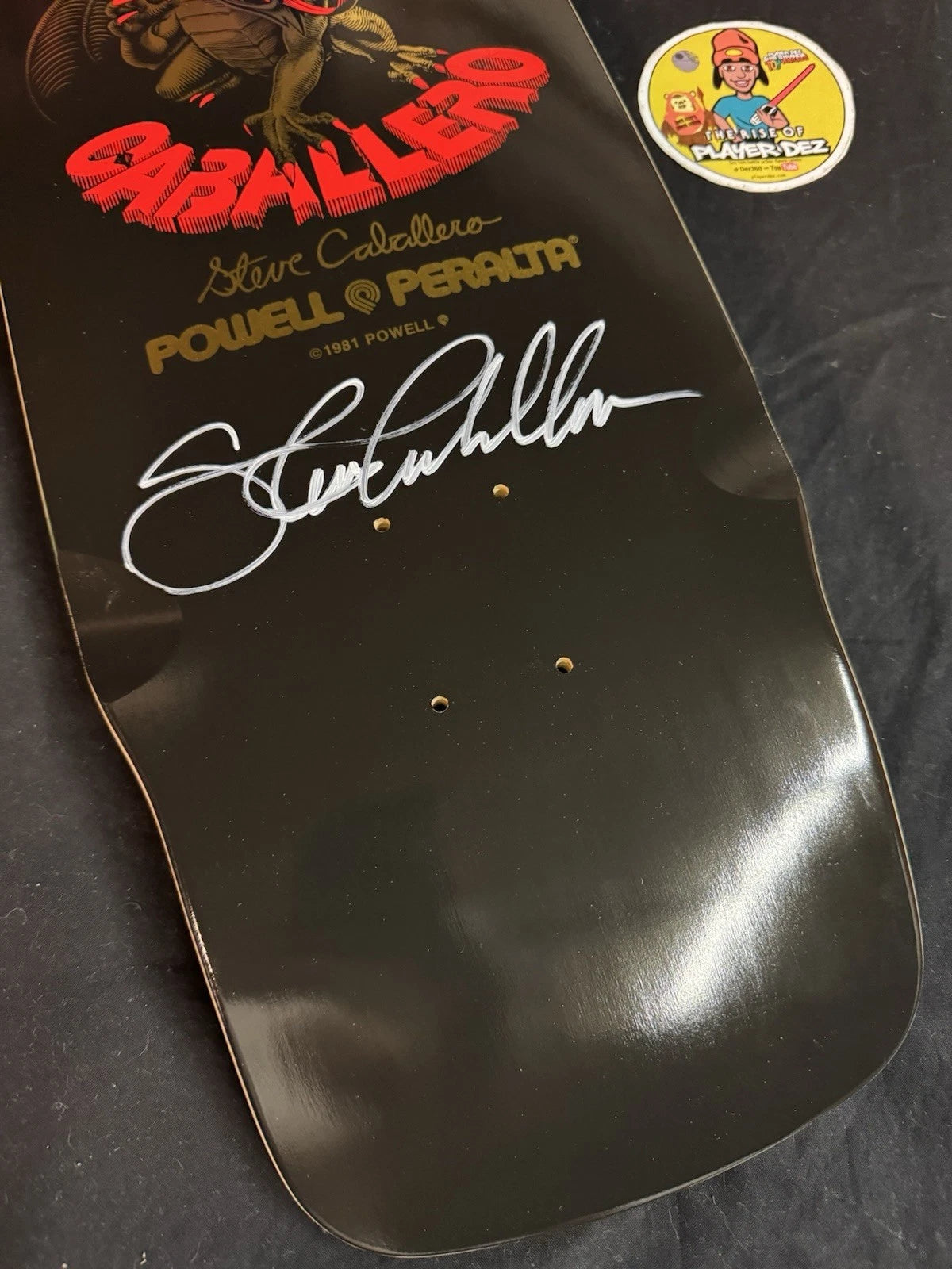Steve Caballero Signed Dragon Bones Brigade 16 Powell Peralta Autographed Skateboard Deck
