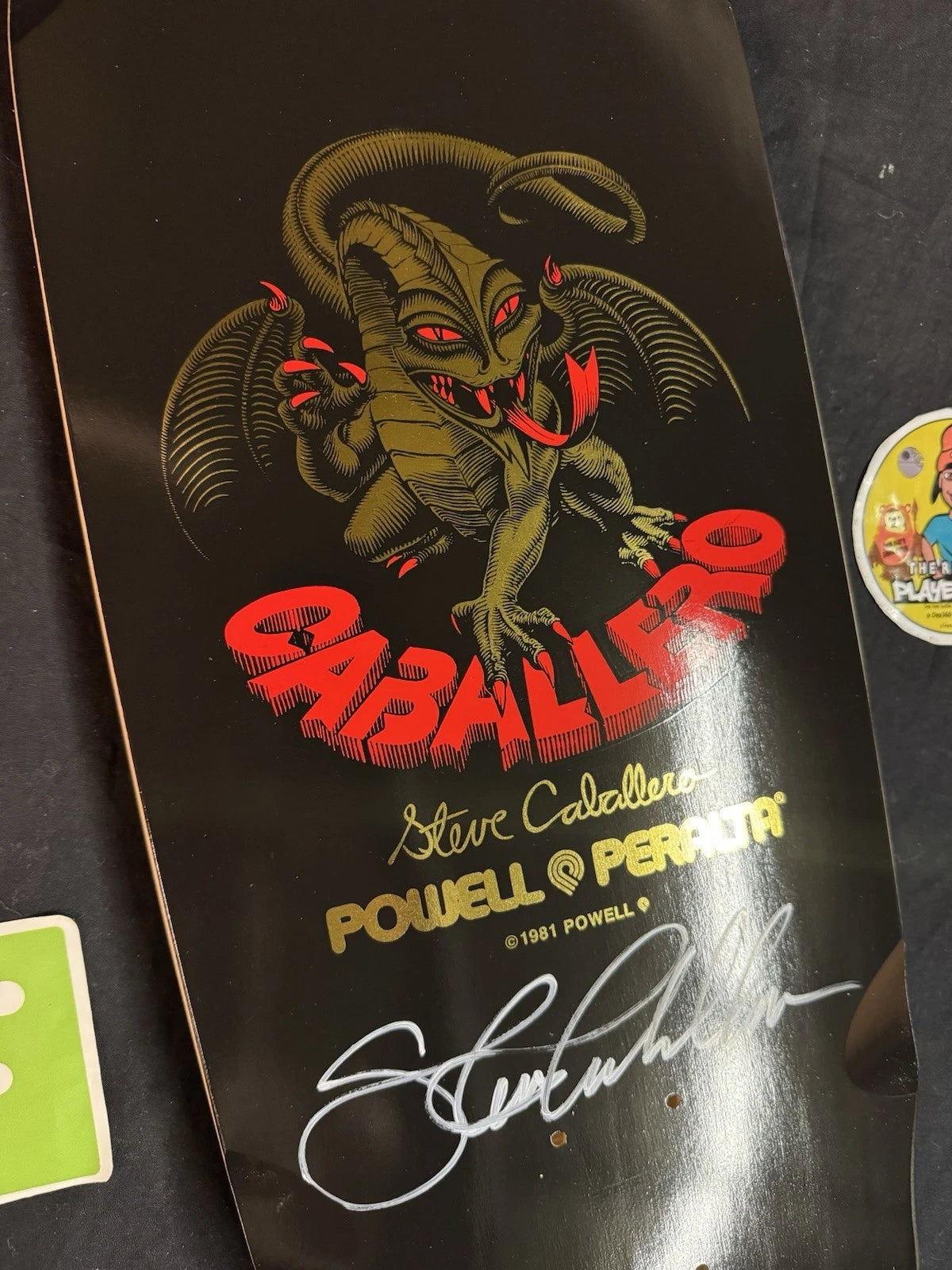 Steve Caballero Signed Dragon Bones Brigade 16 Powell Peralta Autographed Skateboard Deck