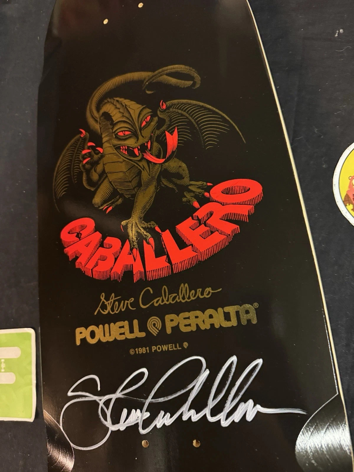 Steve Caballero Signed Dragon Bones Brigade 16 Powell Peralta Autographed Skateboard Deck