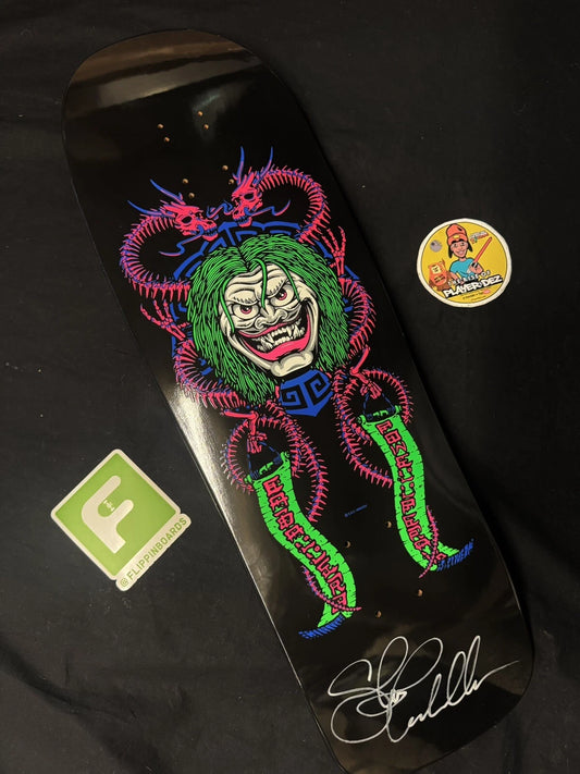 Signed Steve Caballero Blacklight Joker Powell Peralta Autographed Skateboard Deck
