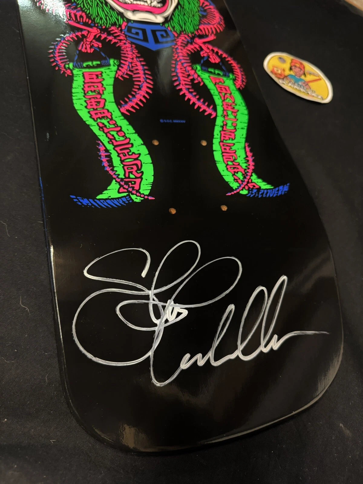 Signed Steve Caballero Blacklight Joker Powell Peralta Autographed Skateboard Deck