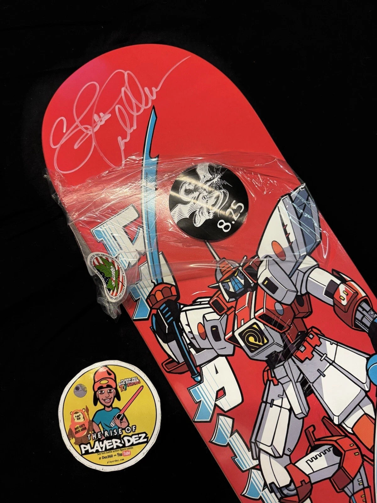 Signed Steve Caballero Red Gundam Wing Robot Powell Peralta Autographed Skateboard Deck