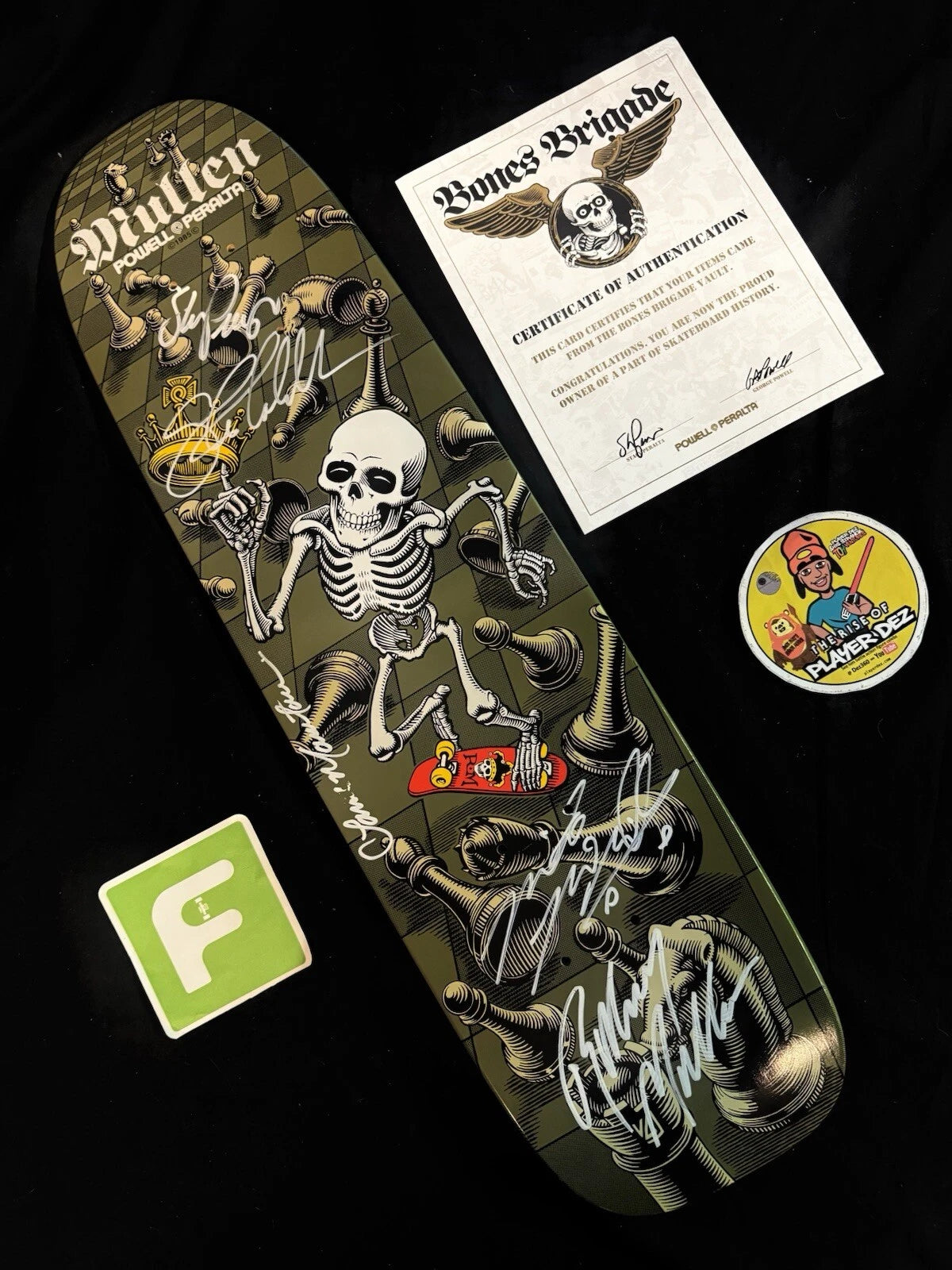 Team Signed Bones Brigade Rodney Mullen Autographed Skateboard Deck COA