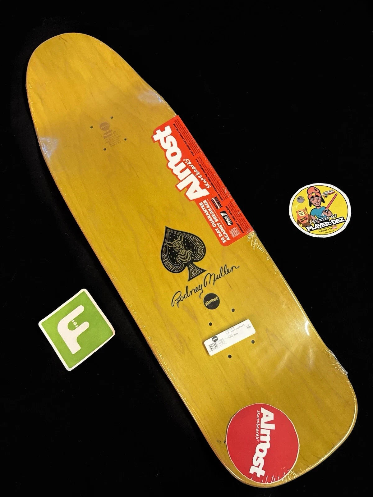 Signed Rodney Mullen Autographed Skateboard Deck Gold Poker Dogs Shaped Almost