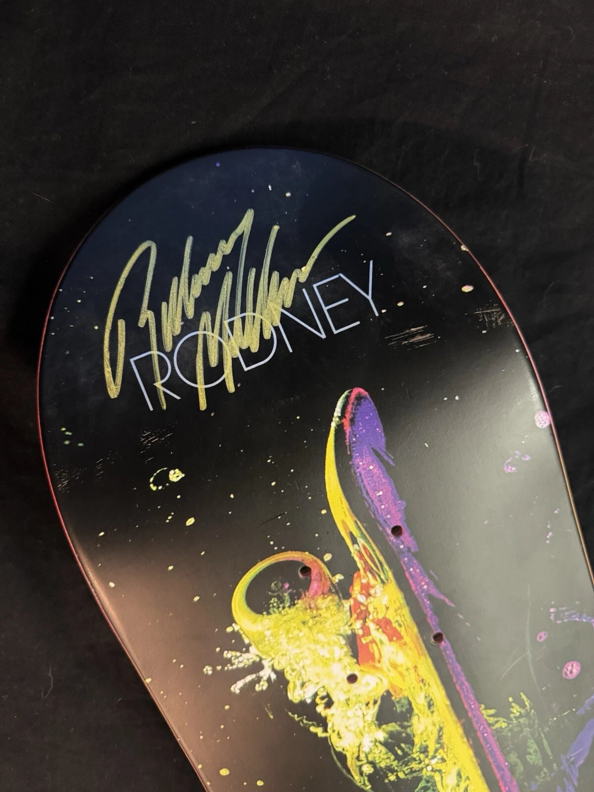 Signed Rodney Mullen Seu Trinh Portrait Almost Autographed Skateboard Deck