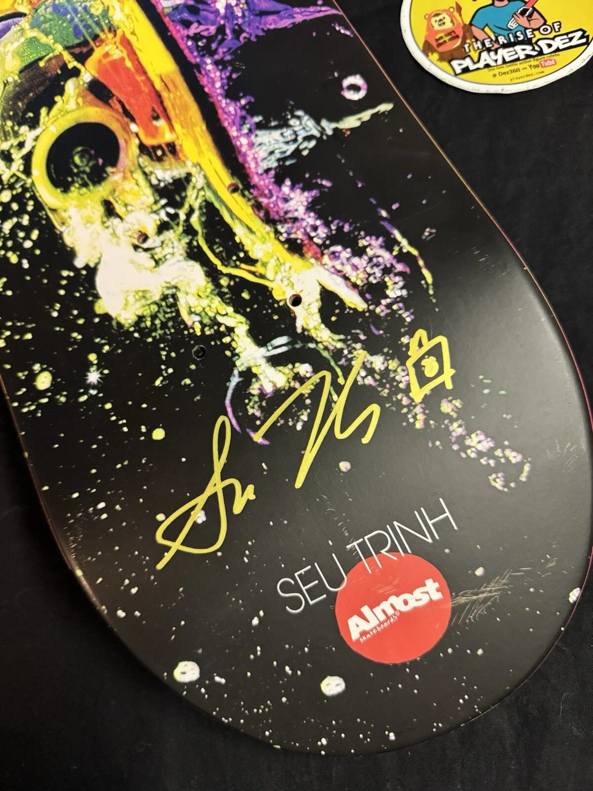 Signed Rodney Mullen Seu Trinh Portrait Almost Autographed Skateboard Deck