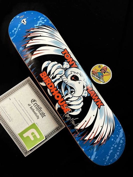 Signed Tony Hawk Spiral Falcon COA Birdhouse Autographed Skateboard Deck