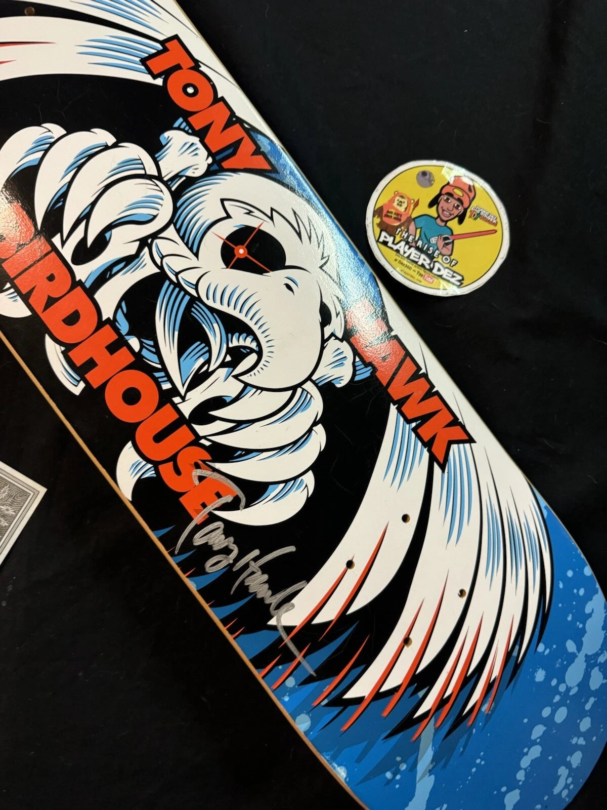 Signed Tony Hawk Spiral Falcon COA Birdhouse Autographed Skateboard Deck