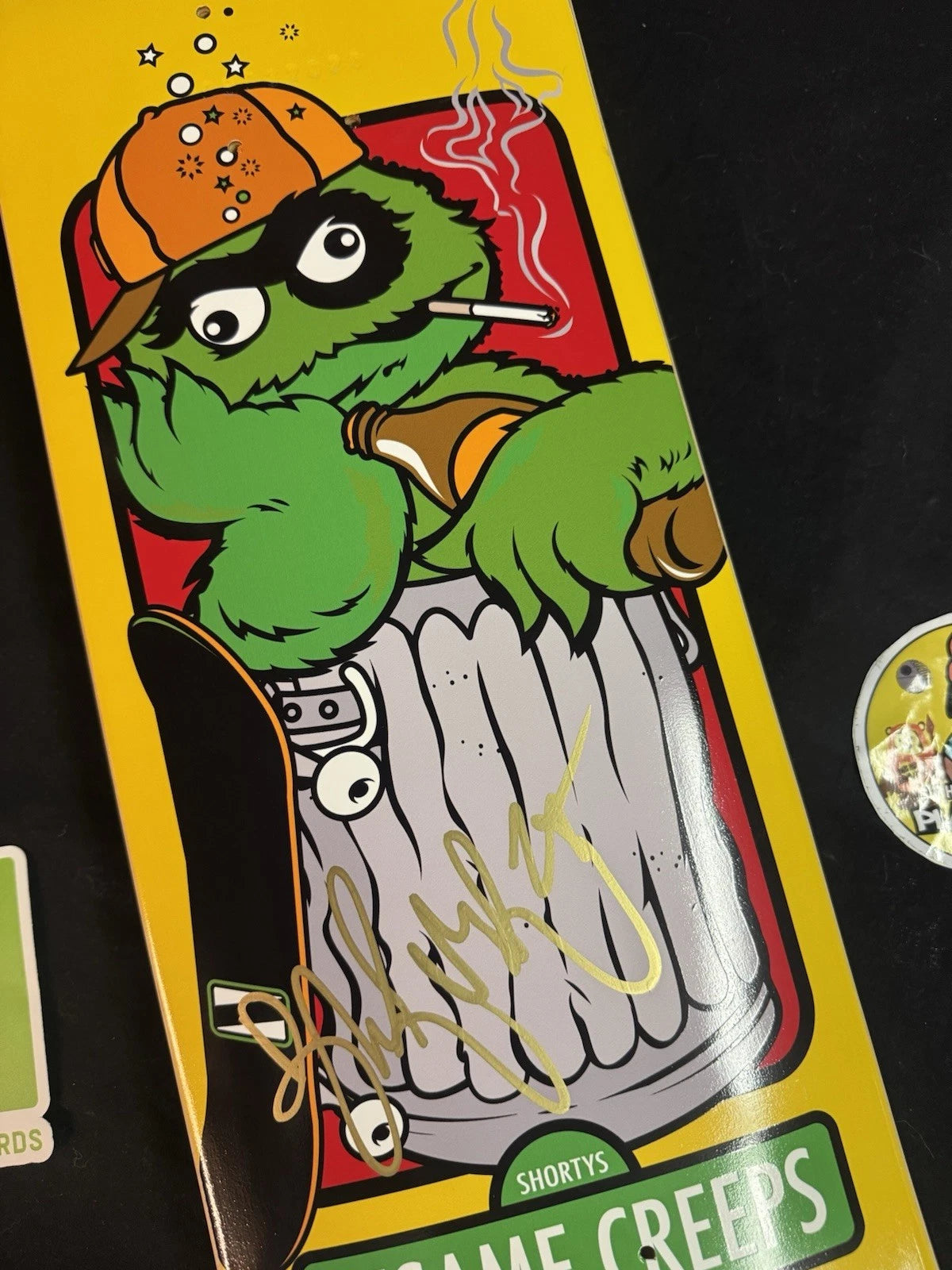 Brandon Turner Signed Shorty’s Sesame Creeps Autographed Oscar Grouch Skateboard Deck