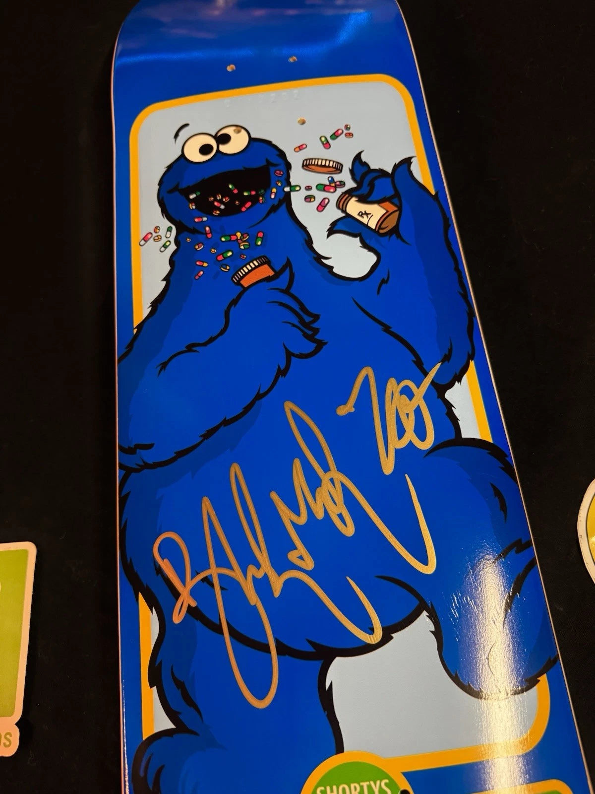 Brandon Turner Signed Shorty’s Sesame Creeps Autographed Cookie Monster Skateboard Deck