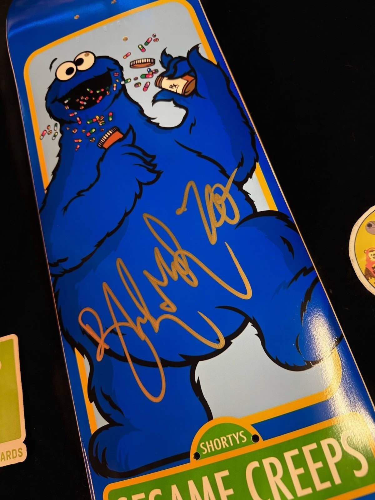 Brandon Turner Signed Shorty’s Sesame Creeps Autographed Cookie Monster Skateboard Deck